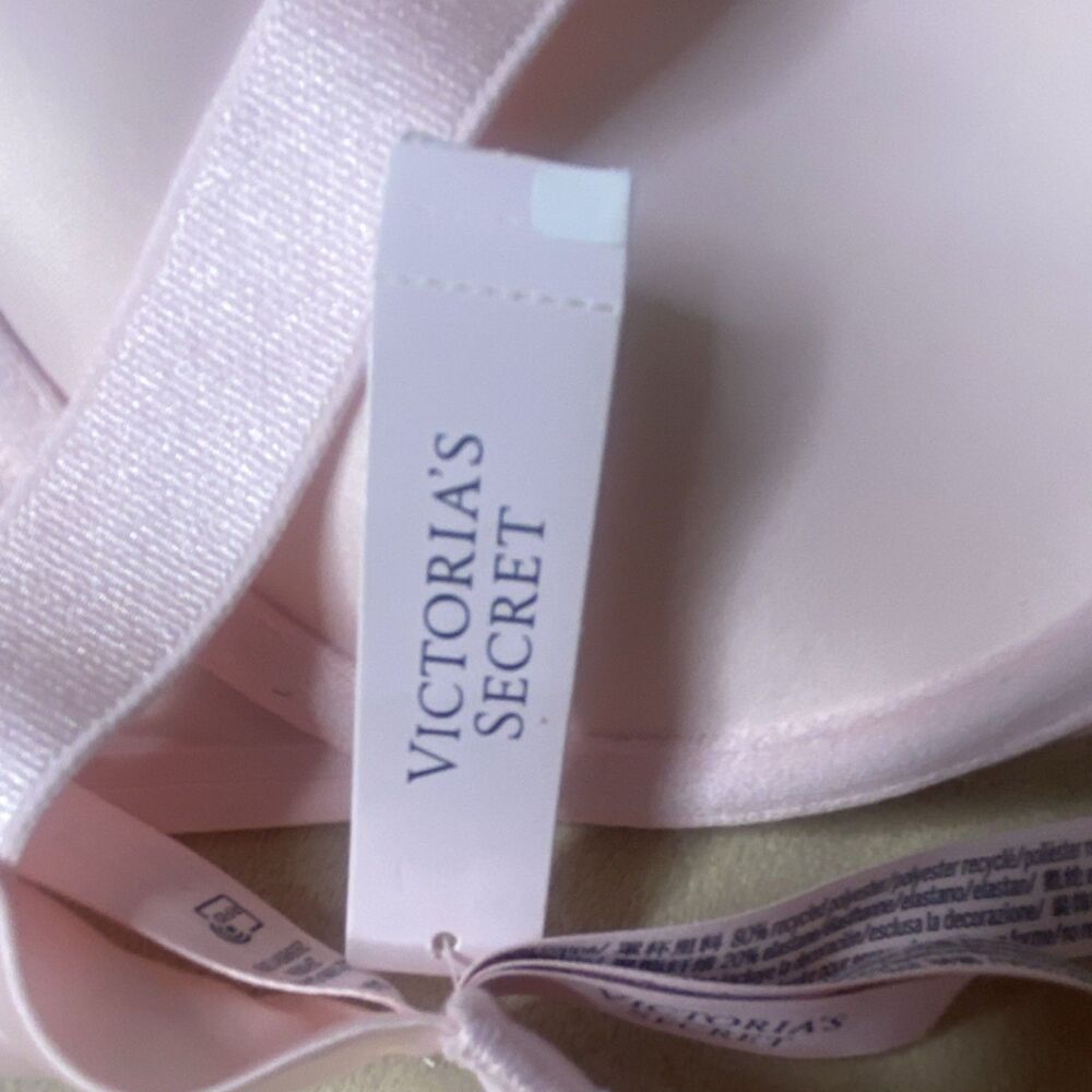Victoria's Secret Pink Push Up Underwire Bra 34A Rhinestone Adjustable - Picture 6 of 6